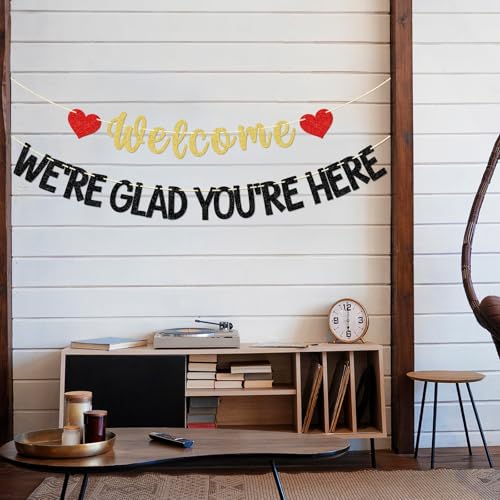 Welcome We're Glad You're Here Banner | Pre-Strung Wedding & Church Decor