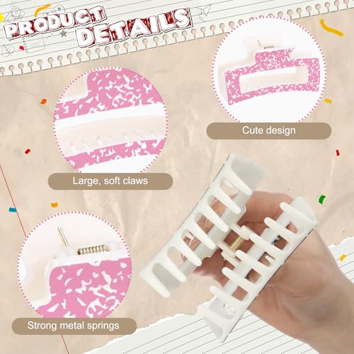 Yuxung Classic Teacher Themed Hair Claw Clips - 8 Pack Back to School Hair Accessories