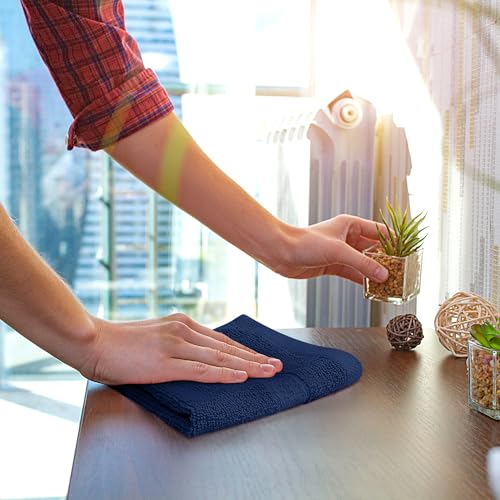 Utopia Towels Navy 12 Pack Cotton Wash Cloths - 12x12 in
