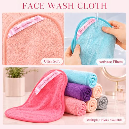 Puomue 5 Pack Ultra Soft Microfiber Makeup Remover Cloths