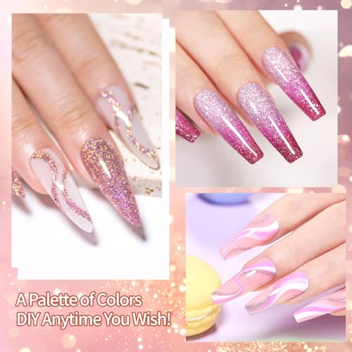 BEVINAS Ombre Gel Nail Polish Set 4 Colors with 20 Nail Sponges - OMB6