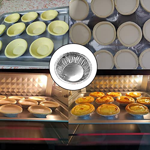 100 Disposable Aluminum Foil Mini Tart Pans for Baking