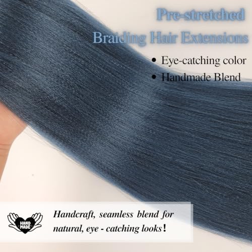 Leticia Navy Blue Pre-Stretched Braiding Hair - 26 Inch, Pack of 3