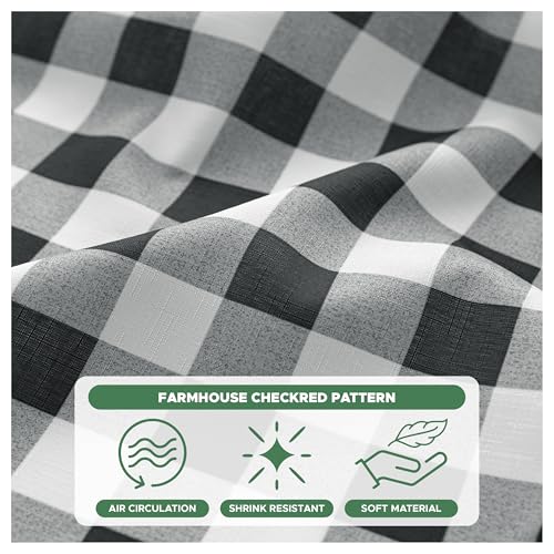 Farmhouse Black & White Shower Curtain - 72"x72" Gingham Plaid