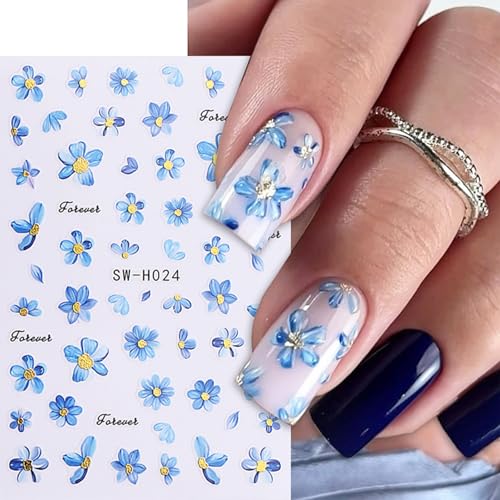 GCSQW Flower Butterfly-4 Nail Art Stickers 6 Sheets Spring & Summer Design