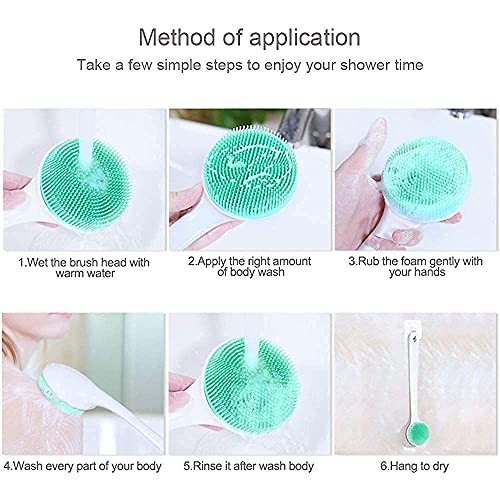 V-TOP 2 Pack Shower Tub Stopper & Silicone Back Scrubber with Long Handle