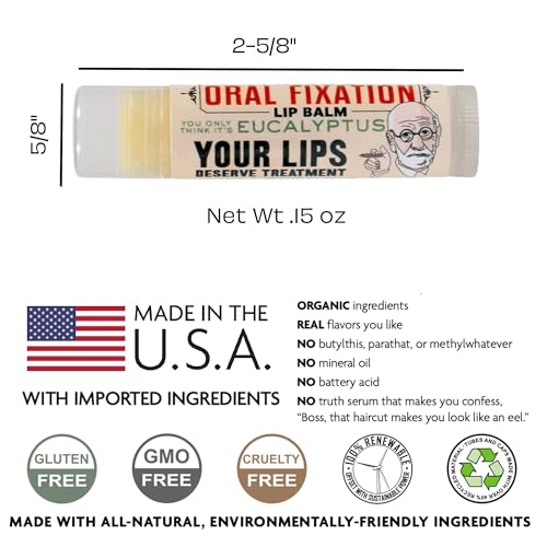 Freud's Oral Fixation Lip Balm - Eucalyptus Mint, 0.15 oz