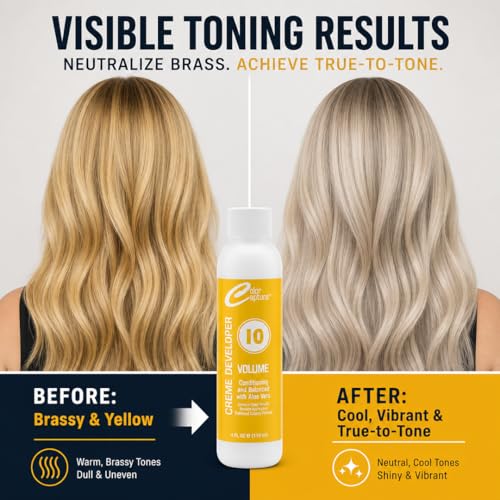 COLOR CAPTURE Toning Hair Color Developer 4 oz | Gentle, No-Drip Hair Toner & Softener