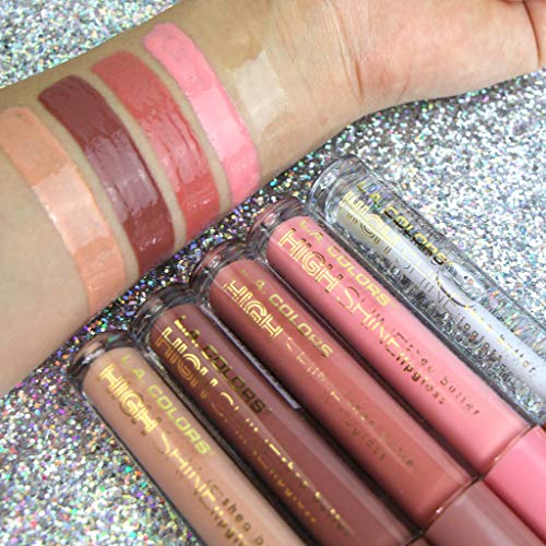 L.A. COLORS High Shine Shea Butter Lip Gloss Pack of 4 - 0.14 Oz Each