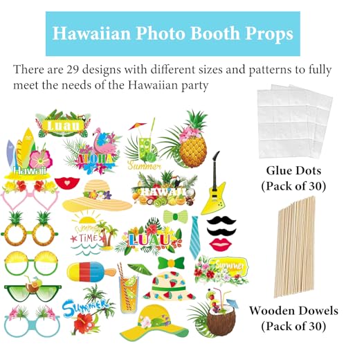 Inflatable Hawaiian Photo Booth Frame with 29 Props Kit