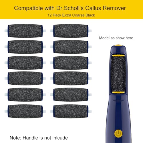 12 Pack Replacement Extra Coarse Rollers for Dr. Scholl's Callus Remover Foot File