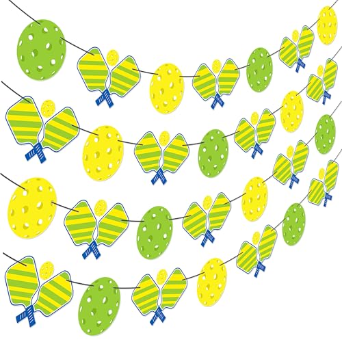 Pickleball Party Banners - 4pcs Double-Sided Birthday Decorations