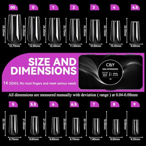 Cycullinyt 600pcs Soft Gel Nail Tips - Professional Clear Acrylic Press-On for DIY Manicure