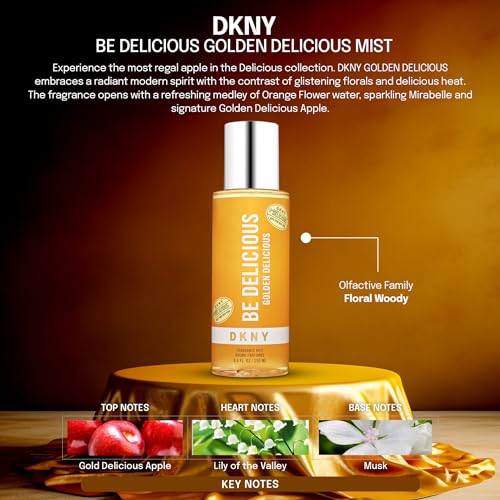 DKNY Golden Delicious Fragrance Mist for Women, 8.4 Fl Oz