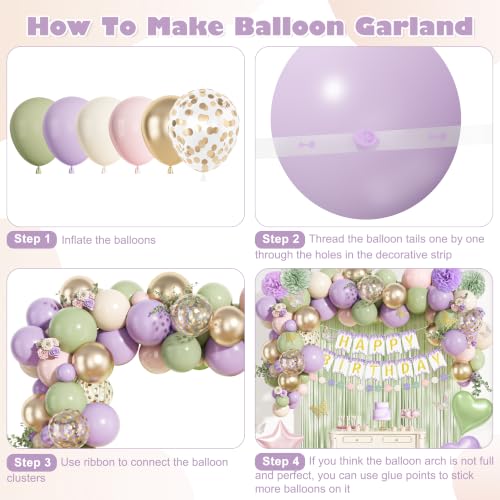 Pastel Wildflower Birthday Decoration Kit with Balloons & Banner