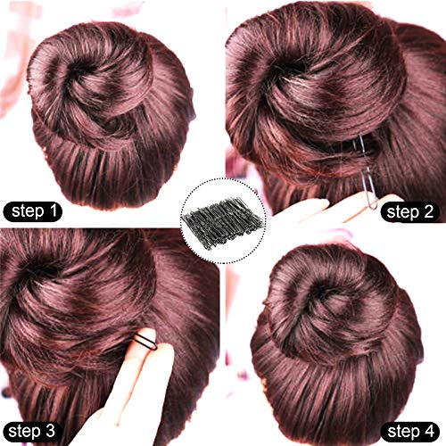 Sevensun 100PCS U Shaped Hair Pins with Storage Box - Black 2.4 Inches
