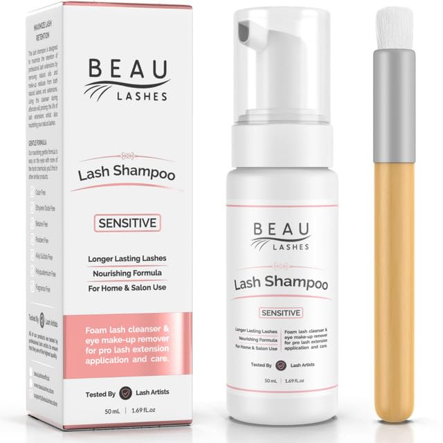 Beau Lashes Eyelash Extension Foam Cleanser Shampoo with Brush (50ml)