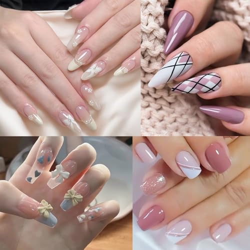 Whmeolyo 8Pcs Double-Ended Nail Art Brush Set - Poly Gel & Dotting Tools (8pcs-light)