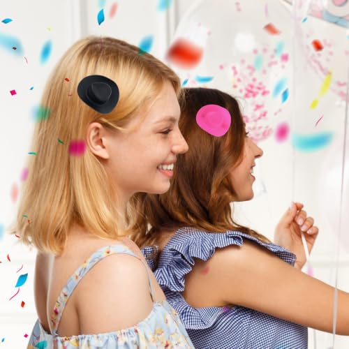 12 Pcs Mini Cowboy Hat Hair Clips for Kids & Women - 6 Colors A