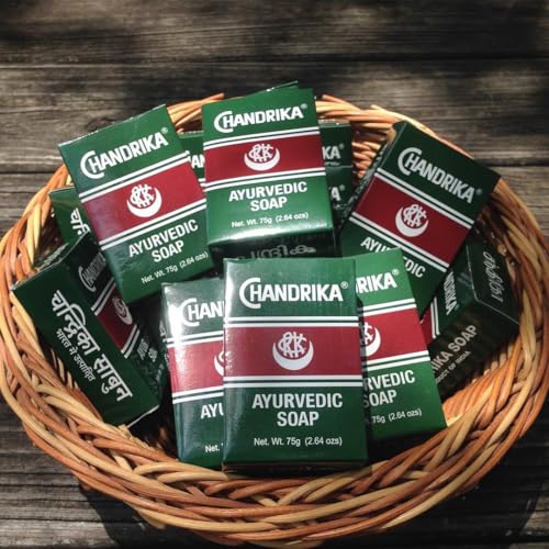 Chandrika Ayurvedic Soap - 100% Natural Vegan Bar Soap, 4-Pack