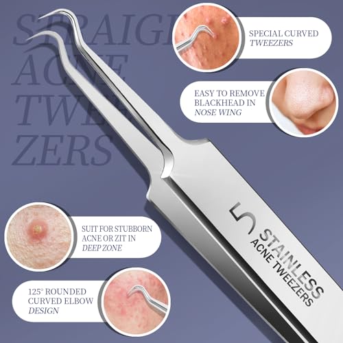 Teenitor 7-Piece Blackhead Remover Tool Kit - Surgical Grade Acne Extractors