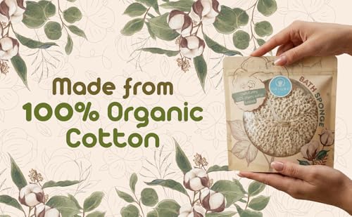 Organic Cotton Bath Sponge - Ultra Soft & Eco-Friendly Exfoliator