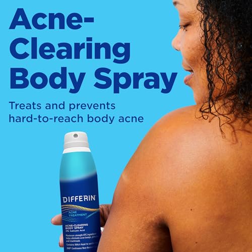 Differin Acne Body Spray - Salicylic & Glycolic Acid Treatment for Back & Chest, 6oz