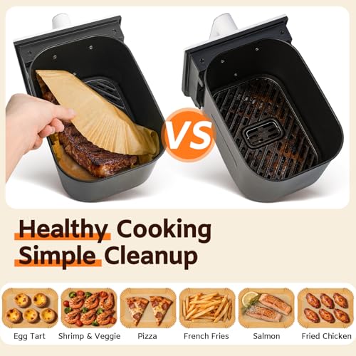 200 Pcs Rectangle Air Fryer Liners - 8x5.5 Inch Disposable Parchment Paper for Ninja & Bella Air Fryers