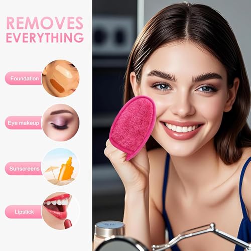 VIcolour Reusable Makeup Remover Pads - 12 Multicolor Washable Cloths