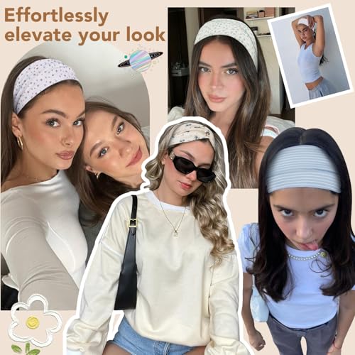 TERSE Non-Slip Twist Headbands for Women - Color-D Set of 6