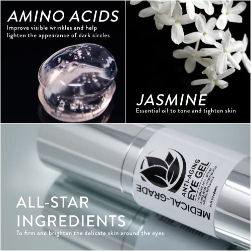 Microderm GLO Active Anti-Aging Eye Gel with Hyaluronic Acid & Botanicals 0.5 Oz