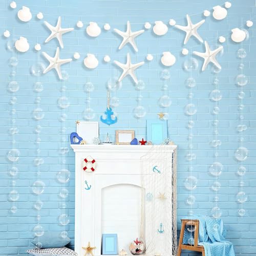 Seashell and Bubble Garland Banner for Coastal Parties