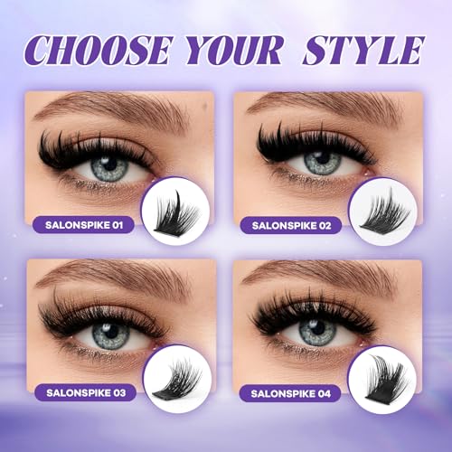 SalonSpike Lash Clusters Kit - Bold Wet-Look Eyelash Extensions