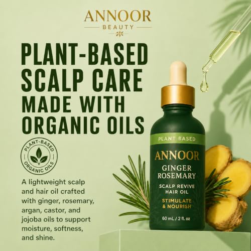 Annoor Ginger Rosemary Hair Oil - Nourishing Hair Growth & Scalp Care 2oz