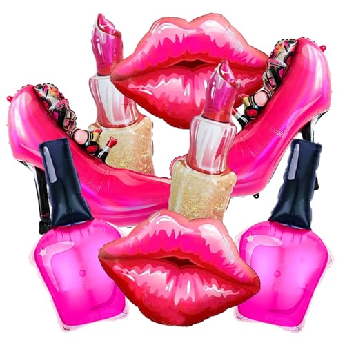 8-Piece Hot Pink Balloon Kit for Bachelorette and Makeup Parties