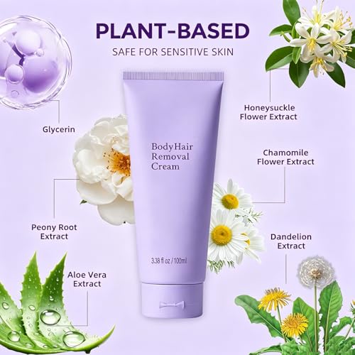 Snatched Hair Removal Cream for Older Women, Gentle Body Hair Remover for Arms, Legs, Underarms, Bikini Area