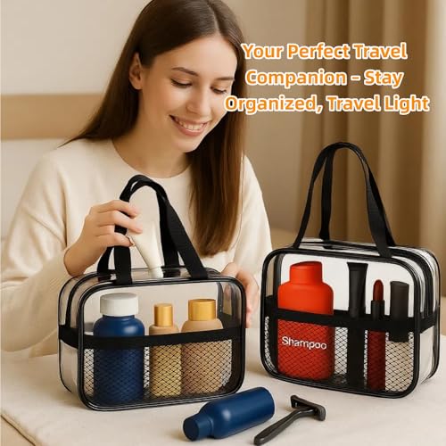 XEWEA TSA Approved Clear Travel Toiletry Bags - 2 Pack