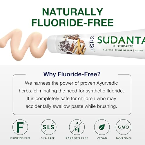 Sri Sri Tattva Sudanta Herbal Toothpaste | SLS & Fluoride Free | 200g Pack of 3