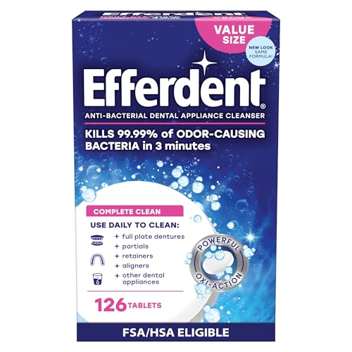 Efferdent Denture Cleaner Tablets Complete Clean 126 Count - Odor & Stain Removal