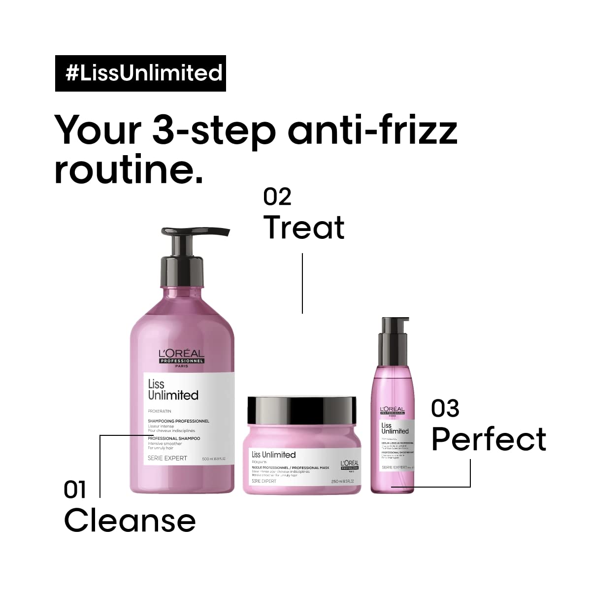 L'Oréal Professionnel Paris Liss Unlimited Mask - Frizz Control & Humidity Protection | Prokeratin Formula