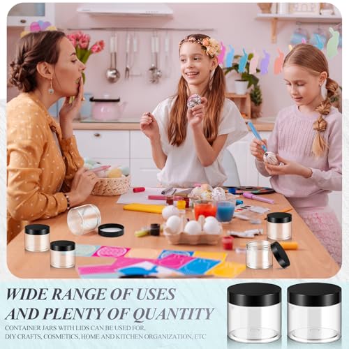 SATINIOR 36 Pack 1 oz Black Plastic Jars with Lids, Airtight Cosmetic Containers
