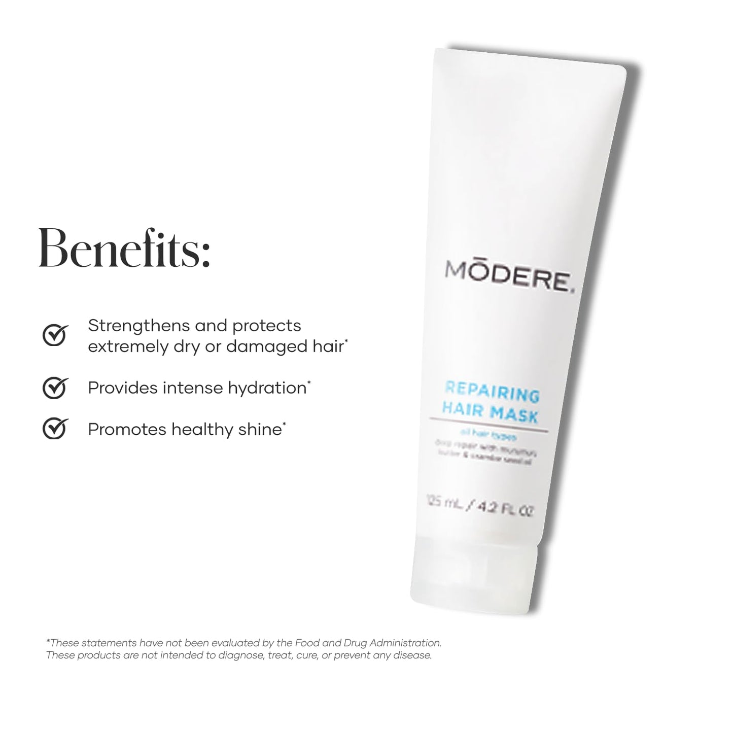 Modere - Repairing Hair Mask - Deep Conditioning Formula with Oils, Butters & Extracts for Shine, Hydration, Damage Protection - 125 mL