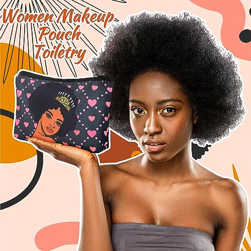 Mumufy Black Women Canvas Makeup Bags - 12 Pcs Leopard Print Toiletry Pouches