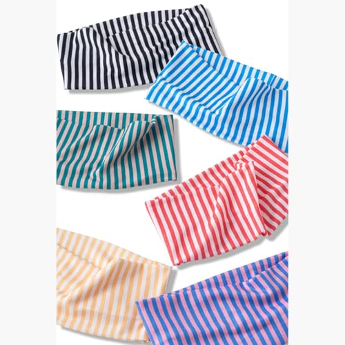 Fszsaa 4-Pack Stretchy Striped Headbands for Women – Yoga & Daily Wear