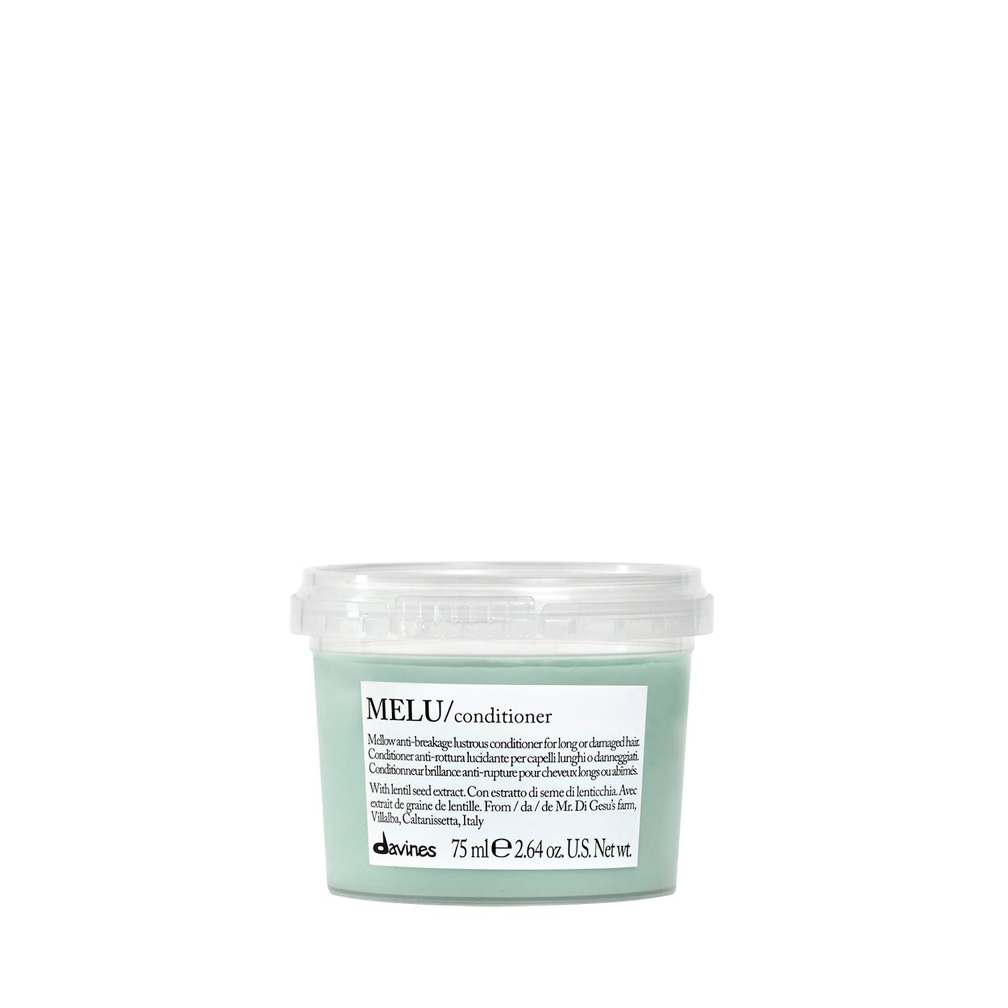 Davines MELU Conditioner, Nourishing Light Anti-Breakage Emollient Formula for Long or Damaged Hair - Smooths and Softens Split Ends Weightless with Lentil Seeds, Travel Size, 2.54 Fl Oz