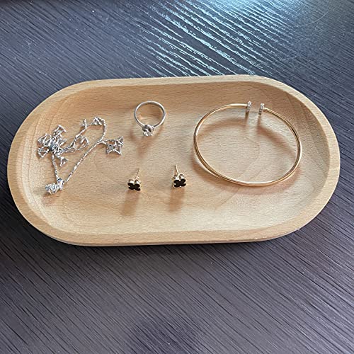 Set of 2 Wooden Serving Trays - Natural Beechwood Decorative Tray