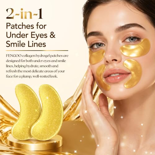 80 PCS Gold Collagen Eye Patches for Dark Circles & Puffiness