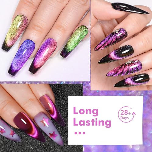 MTSSII Cat Eye Magnetic Gel Nail Polish Set - 12 Colors with Magnet
