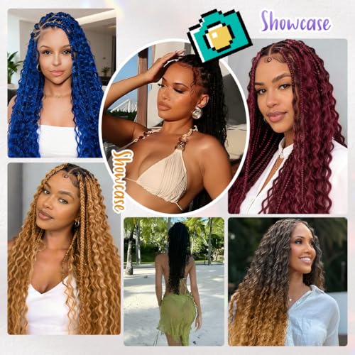 26 Inch Black Pre-Stretched Deep Wave Curly Braiding Hair Extensions