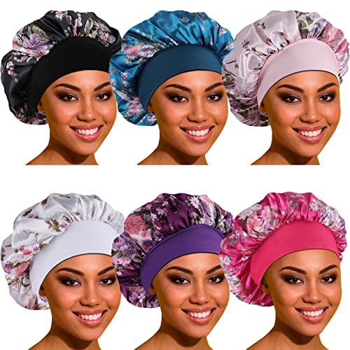 ROYBENS Satin Bonnet for Sleeping - 4 Pack Large, One Size